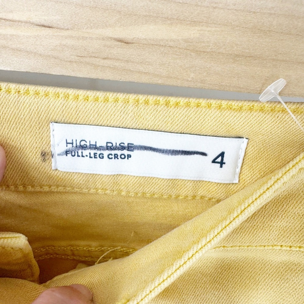 J.Jill Denim High Rise Full Leg Crop Jeans 4 Regular Light Pomelo Yellow New - Picture 6 of 9